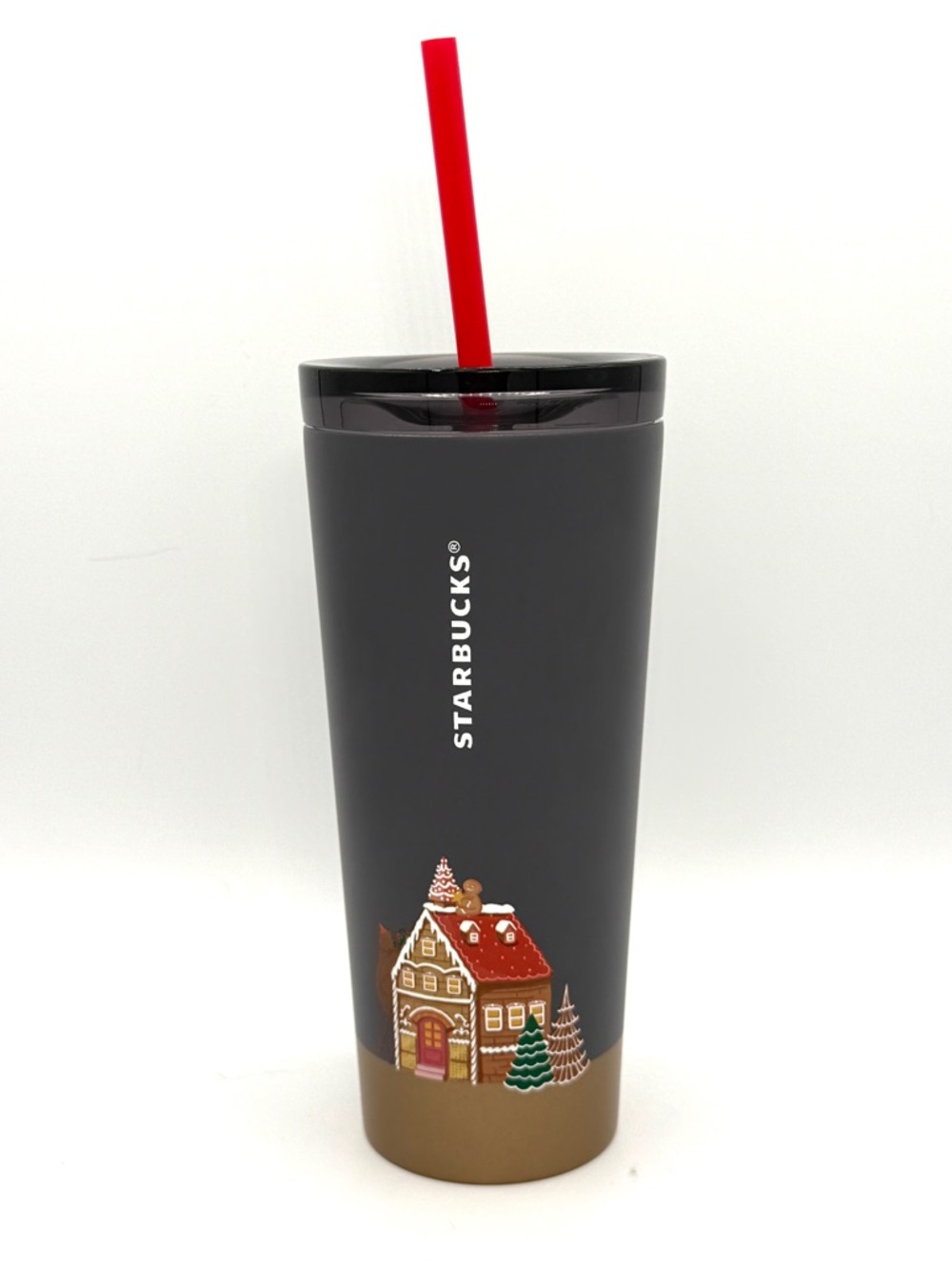 Starbucks Holiday Tumbler 16oz Gingerbread House Christmas Cup With Straw Lid